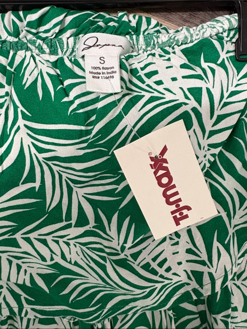 🆕 👗 🌱 Tropical Green Print Maxi Skirt with Waist Tie - Picture 2 of 5